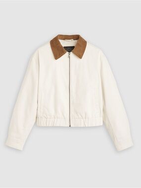 Levi's Cream Jacket with Brown Corduroy Collar